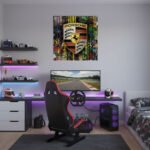 Pop Art Porsche Sportwagen Leinwandbild für Garage, Männerhöhle, Wohnzimmer, Büro – Deko für Autofans