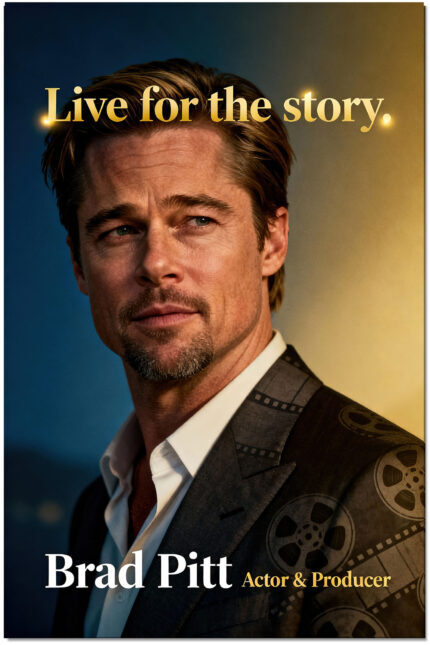 Brad Pitt Actor Movie Star Poster Wall Art Live for the Story Decor Living Room Bedroom Cinema