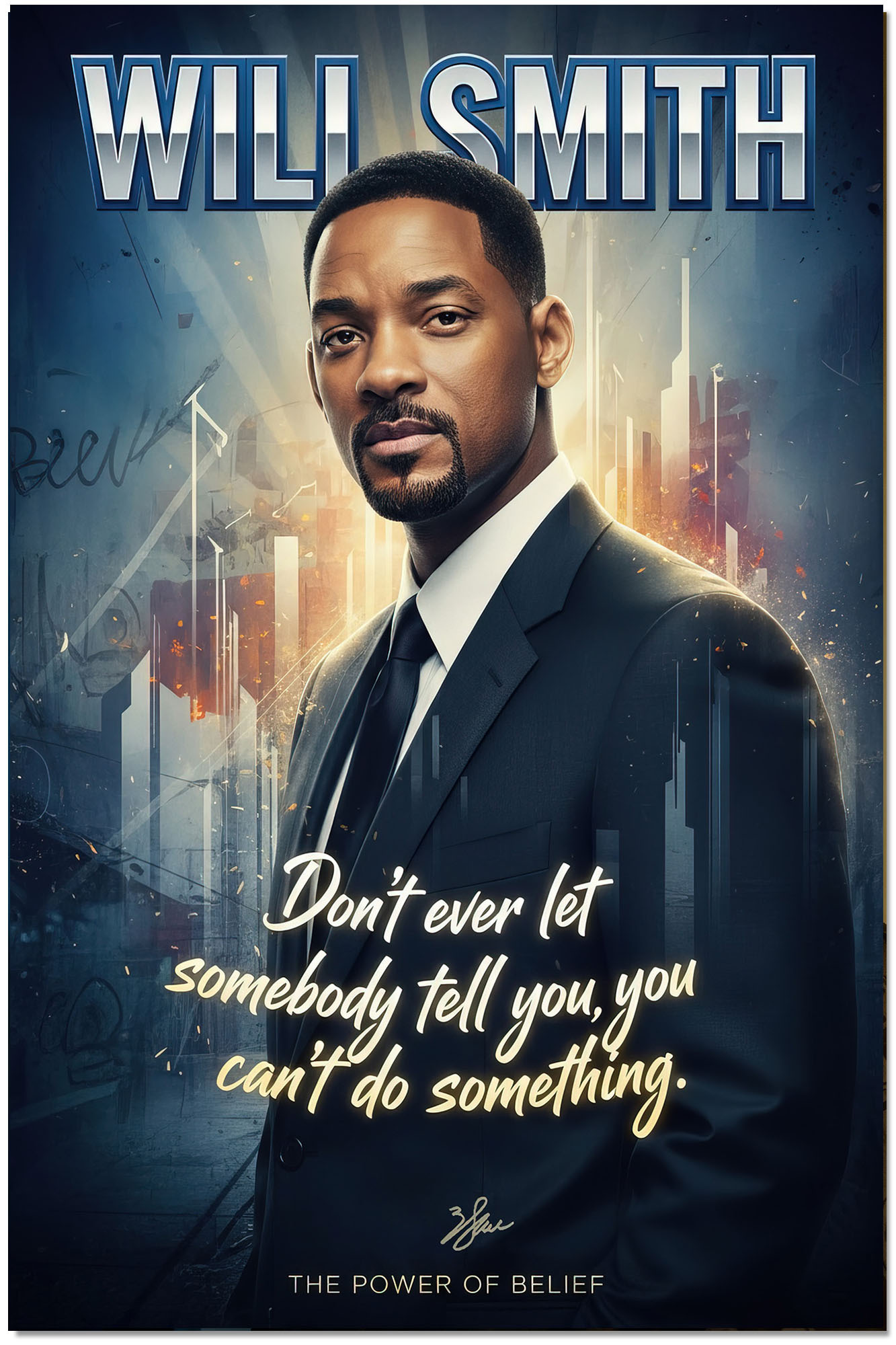 PosterAmz_Will Smith Will Smith Actor Movie Star Poster Wall Art Live for the Story Decor Living Room Bedroom Cinema