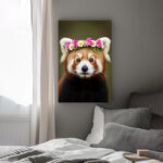 Porträt eines Roten Pandas Leinwandbild Schlafzimmer Bild Wohnzimmer Tier Kunst Natur Kunstdruck