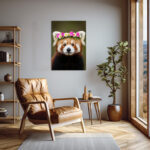 Porträt eines Roten Pandas Leinwandbild Schlafzimmer Bild Wohnzimmer Tier Kunst Natur Kunstdruck