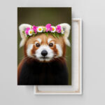 Porträt eines Roten Pandas Leinwandbild Schlafzimmer Bild Wohnzimmer Tier Kunst Natur Kunstdruck