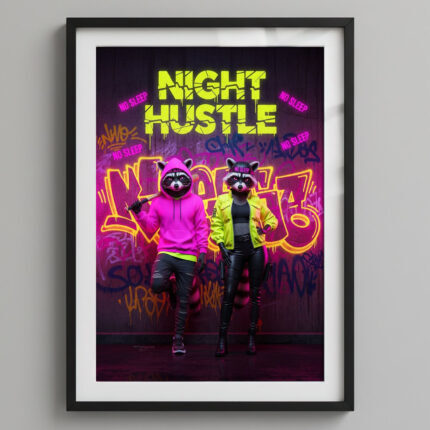 Neon-Gangs – Urban Fables – Street Art Comic Poster Bunt und Schrill