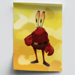 SpongeBob Schwammkopf 6er Poster Set Charaktere | Premium Kunstdrucke Art Stil | Patrick Star, Sandy Cheeks, Thaddäus, Mr. Krabs, Gary | Deko für Kinderzimmer Comic Fans