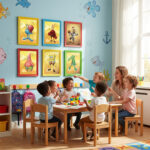 SpongeBob Schwammkopf 6er Poster Set Charaktere | Premium Kunstdrucke Art Stil | Patrick Star, Sandy Cheeks, Thaddäus, Mr. Krabs, Gary | Deko für Kinderzimmer Comic Fans