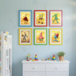 SpongeBob Schwammkopf 6er Poster Set Charaktere | Premium Kunstdrucke Art Stil | Patrick Star, Sandy Cheeks, Thaddäus, Mr. Krabs, Gary | Deko für Kinderzimmer Comic Fans