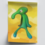 SpongeBob Schwammkopf 6er Poster Set Charaktere | Premium Kunstdrucke Art Stil | Patrick Star, Sandy Cheeks, Thaddäus, Mr. Krabs, Gary | Deko für Kinderzimmer Comic Fans