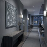 Mondlandschaft in Silber Handgemalt Leinwandbild mit Glassteinen Original Kunst Unikat