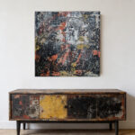 Erosion der Stille • Fragmentierte Ordnung Acrylfarben Leinwandbild Handgemaltes Wandbild Original Kunst Unikat