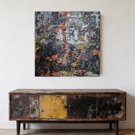 Erosion der Stille • Fragmentierte Ordnung Acrylfarben Leinwandbild Handgemaltes Wandbild Original Kunst Unikat