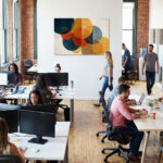 Dynamische Kreiskomposition in Dunkelorange, Petrol und Ocker mit kräftigen Überlagerungen – Bild 5