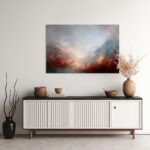 Atmosphärische Wolkenlandschaft mit warmem Lichtglühen in Tiefrot und Silbergrau – Bild 2