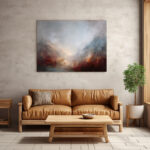 Atmosphärische Wolkenlandschaft mit warmem Lichtglühen in Tiefrot und Silbergrau – Bild 3