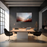 Atmosphärische Wolkenlandschaft mit warmem Lichtglühen in Tiefrot und Silbergrau – Bild 4