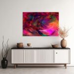 Wirbelnde Farbsymphonie in Pink, Magenta und Türkis als leuchtende abstrakte Bewegungskomposition – Bild 2