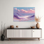 Romantisches Meeresgemälde mit violetten Wellen und zartem Pastellhimmel in impressionistischer Manier – Bild 2