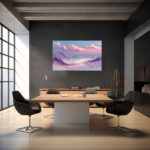 Romantisches Meeresgemälde mit violetten Wellen und zartem Pastellhimmel in impressionistischer Manier – Bild 4