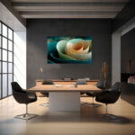 Skulpturale Papier- oder Lederrollen in Salbeigrün und Creme als organisch-minimalistische Nahaufnahme – Bild 4