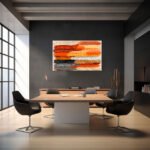 Horizontale Farbstrichpalette in Orange, Rot, Schwarz, Grau und Beige als strukturiertes Farbfeldexperiment – Bild 4