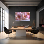 Zarte Kirschblüten aus Resin oder Alkoholtinte mit goldenen Staubfäden in zartem Rosa und Weiß – Bild 4