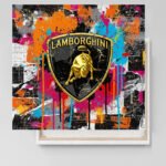 Pop Art Lamborghini Sportwagen Leinwandbild für Garage, Männerhöhle, Wohnzimmer, Büro – Deko für Autofans (Kopie)