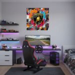 Pop Art Lamborghini Sportwagen Leinwandbild für Garage, Männerhöhle, Wohnzimmer, Büro – Deko für Autofans (Kopie)