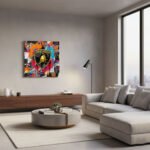 Pop Art Lamborghini Sportwagen Leinwandbild für Garage, Männerhöhle, Wohnzimmer, Büro – Deko für Autofans (Kopie)