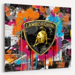 Pop Art Lamborghini Sportwagen Leinwandbild für Garage, Männerhöhle, Wohnzimmer, Büro – Deko für Autofans (Kopie)