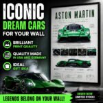 Aston Martin Poster Sportwagen Wandbilder Deko für Autofans zum Einrahmen