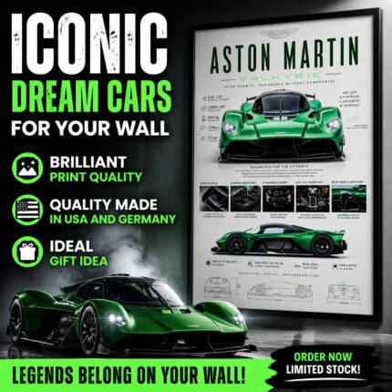 Aston Martin Poster Sportwagen Wandbilder Deko für Autofans zum Einrahmen