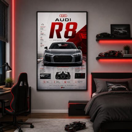 Audi Poster Sportwagen Wandbilder Deko für Autofans zum Einrahmen