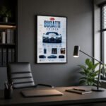 Bugatti Chiron Poster Sportwagen Wandbilder Deko für Autofans zum Einrahmen