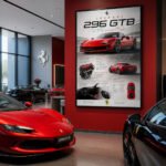FERRARI 296 GTB Poster Sportwagen Wandbilder Deko für Autofans zum Einrahmen