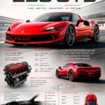 FERRARI 296 GTB Poster Sportwagen Wandbilder Deko für Autofans zum Einrahmen