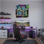 Pop Art Aston Martin Sportwagen Leinwandbild für Garage, Männerhöhle, Wohnzimmer, Büro – Deko für Autofans