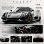 Koenigsegg Regera Poster Sportwagen Wandbilder Deko für Autofans zum Einrahmen