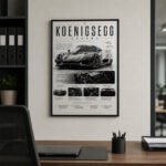 Koenigsegg Regera Poster Sportwagen Wandbilder Deko für Autofans zum Einrahmen