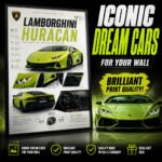 Lamborghini Poster Sportwagen Wandbilder Deko für Autofans zum Einrahmen