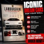 Lamborghini Poster Sportwagen Wandbilder Deko für Autofans zum Einrahmen