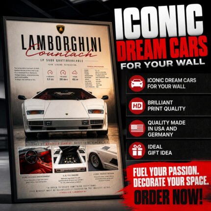 Lamborghini Poster Sportwagen Wandbilder Deko für Autofans zum Einrahmen
