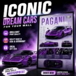 Pagani Huayra Poster Sportwagen Wandbilder Deko für Autofans zum Einrahmen