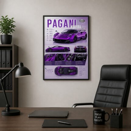 Pagani Huayra Poster Sportwagen Wandbilder Deko für Autofans zum Einrahmen