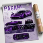 Pagani Huayra Poster Sportwagen Wandbilder Deko für Autofans zum Einrahmen