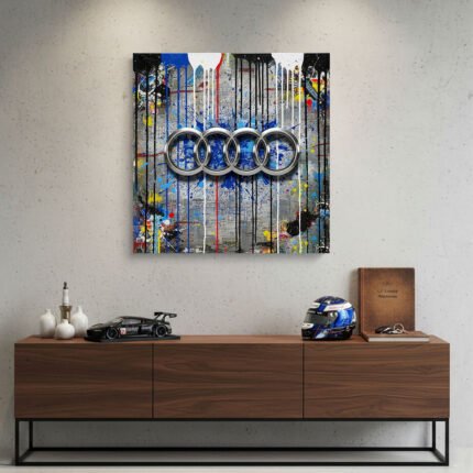 Pop Art Audi Sportwagen Leinwandbild für Garage, Männerhöhle, Wohnzimmer, Büro – Deko für Autofans (Kopie)