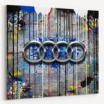Pop Art Audi Sportwagen Leinwandbild für Garage,