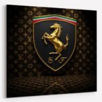 Pop Art Ferrari LV Sportwagen Leinwandbild für Garage, Männerhöhle, Wohnzimmer, Büro – Deko für Autofans (Kopie) (Kopie)