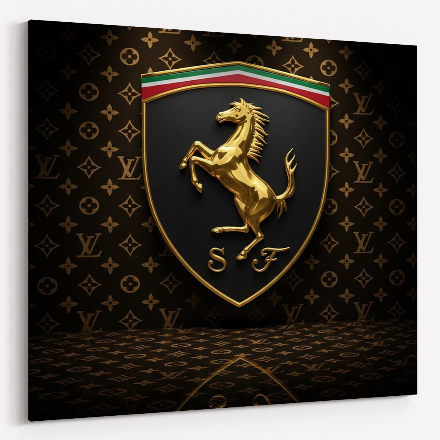 Pop Art Ferrari LV_1 Pop Art Ferrari LV Sportwagen Leinwandbild für Garage, Männerhöhle, Wohnzimmer, Büro – Deko für Autofans (Kopie) (Kopie)