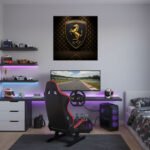 Pop Art Ferrari LV Sportwagen Leinwandbild für Garage, Männerhöhle, Wohnzimmer, Büro – Deko für Autofans (Kopie) (Kopie)