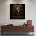Pop Art Ferrari LV Sportwagen Leinwandbild für Garage, Männerhöhle, Wohnzimmer, Büro – Deko für Autofans (Kopie) (Kopie)