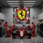 Pop Art Ferrari SF Sportwagen Leinwandbild für Garage, Männerhöhle, Wohnzimmer, Büro – Deko für Autofans (Kopie) (Kopie) (Kopie)